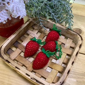 Needle felted Strawberry Ornaments-Strawberry Decoration-Strawberry Gift