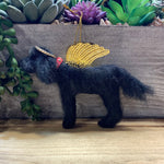 Load image into Gallery viewer, Personalized Black Labradoodle Angel Ornament -Pet Memorial
