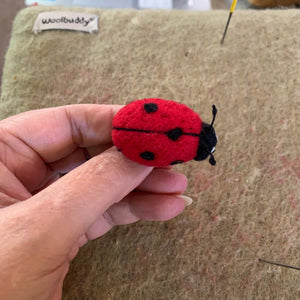 Ladybug Pin-Ladybug Brooch-Needle Felted Good Luck Ladybug