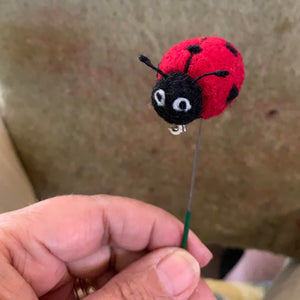 Ladybug Pin-Ladybug Brooch-Needle Felted Good Luck Ladybug