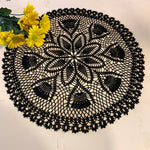 Load image into Gallery viewer, 25 inch Black Round  Crochet Doily
