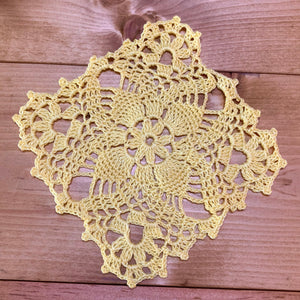 Pale yellow Square Doily-Doily Set of 2 -5 1/2 inch Square Doily