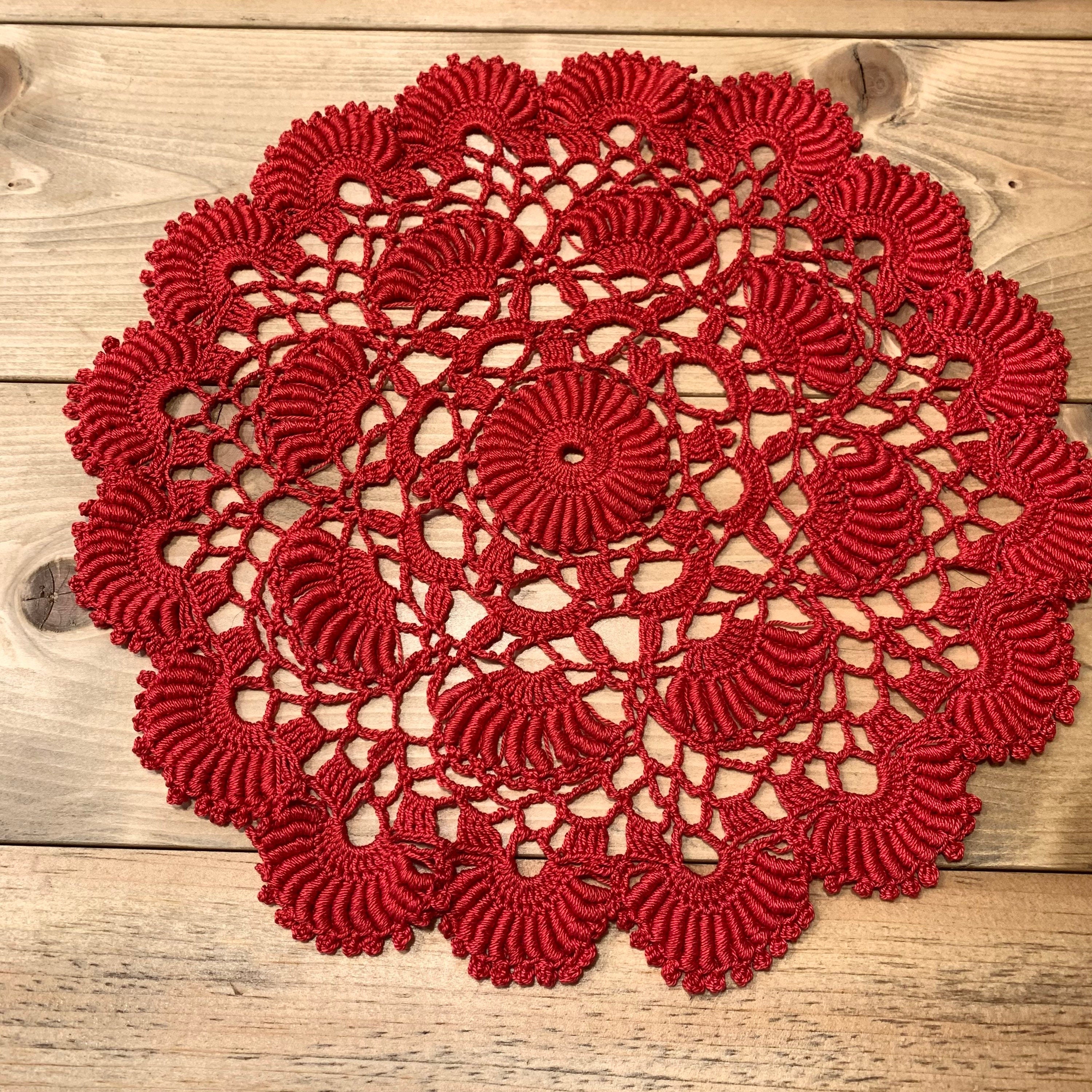 12” bright red doily
