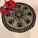 Load image into Gallery viewer, 25 inch Black Round  Crochet Doily
