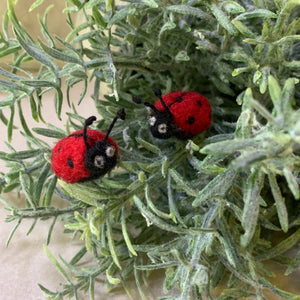 Needle felted Ladybug 5/8"- Decorative Applique- Embellishment