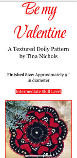 Load image into Gallery viewer, Digital Crochet Pattern for Be my Valentine Heart Doily-PDF Pattern-Instant Download
