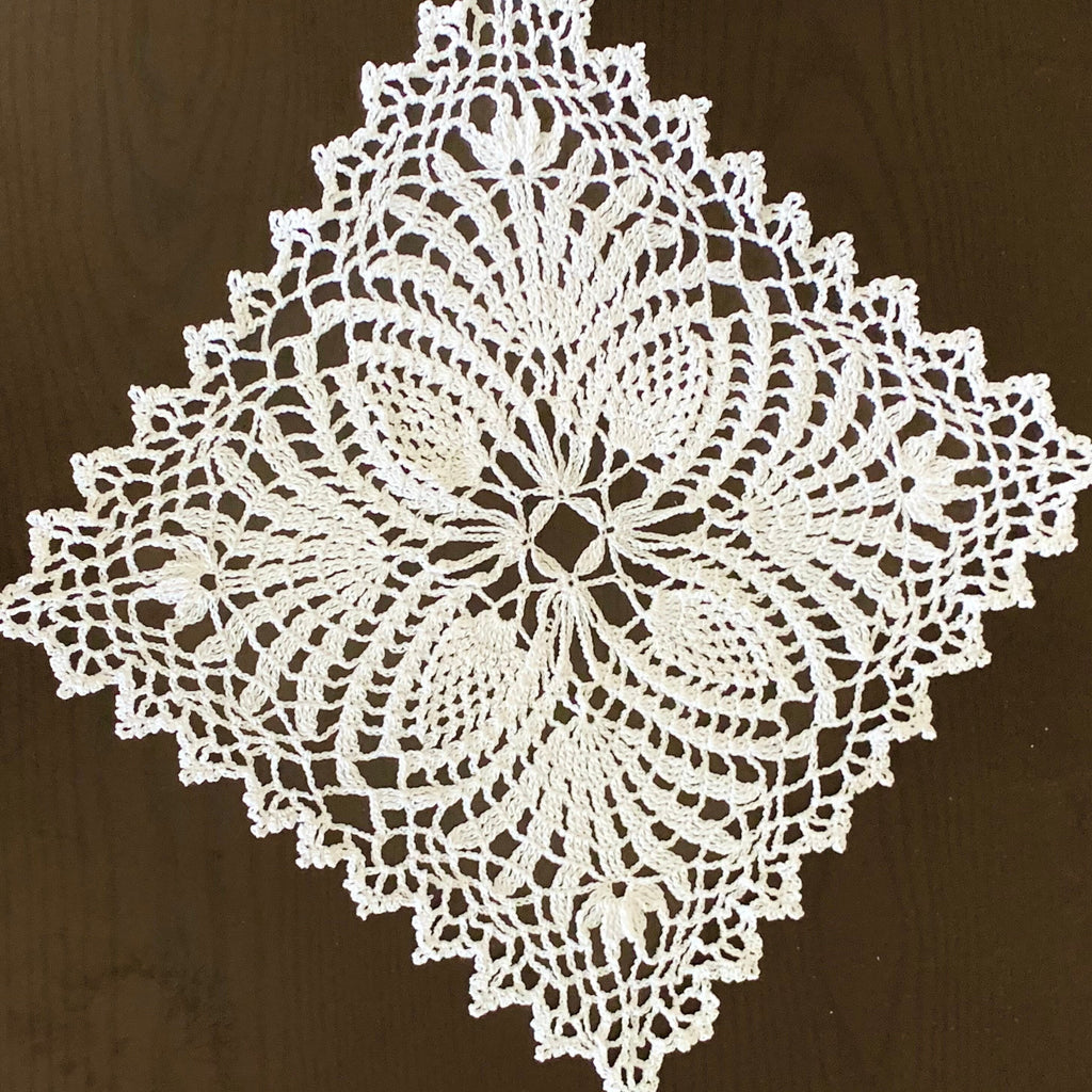 White 11.5“ Square Doily -Crocheted Doily-Table Decoration