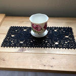 Load image into Gallery viewer, Black Rectangular Doily-14”x7” Oblong Doily

