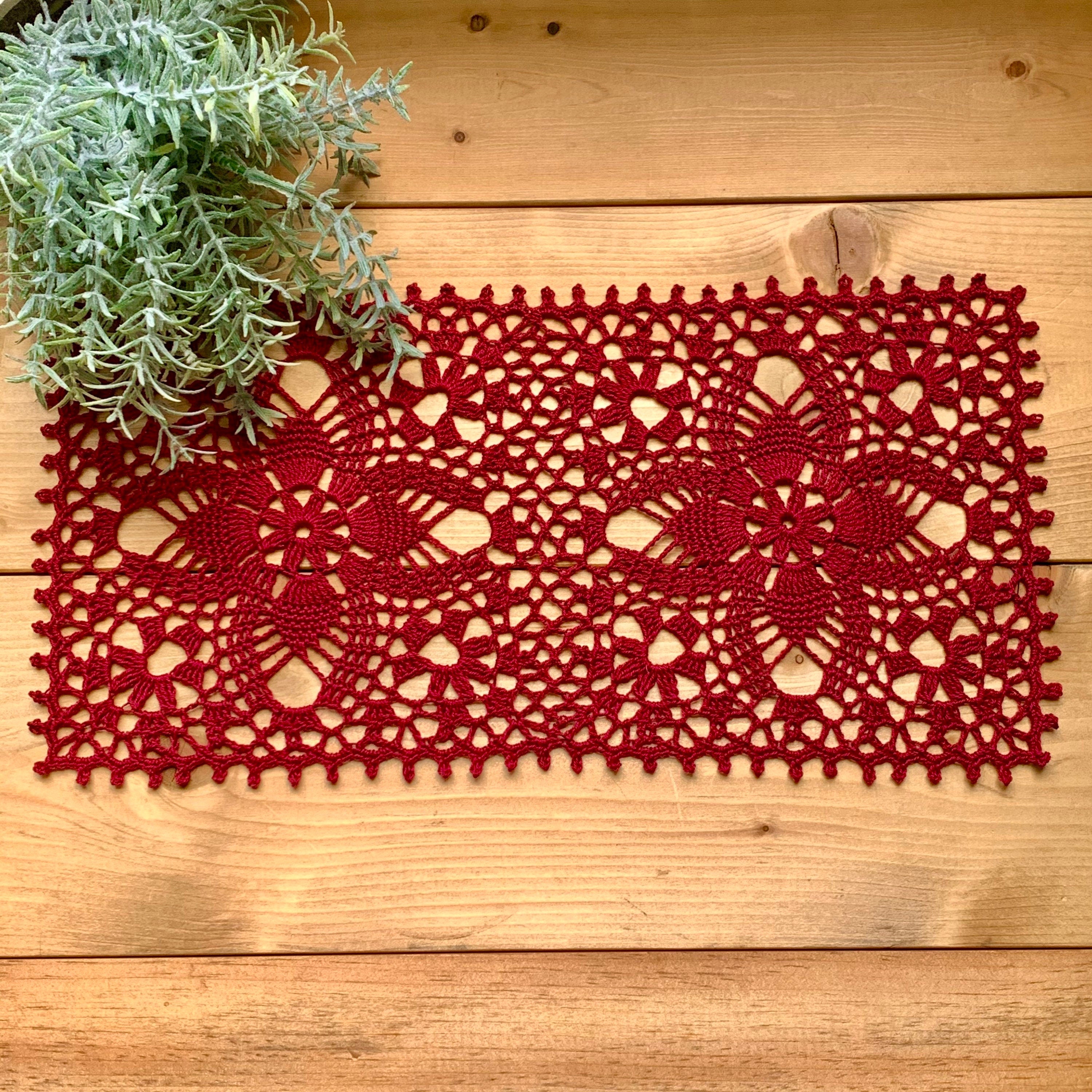 Burgundy Rectangular Doily-14”x7” Oblong Doily – Shop Tinibaybeez