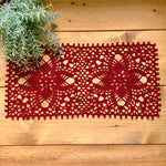 Load image into Gallery viewer, Burgundy Rectangular Doily-14”x7” Oblong Doily
