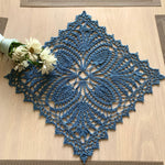 Load image into Gallery viewer, Country Blue 12“ Square Doily -Crocheted Doily-Table Decoration
