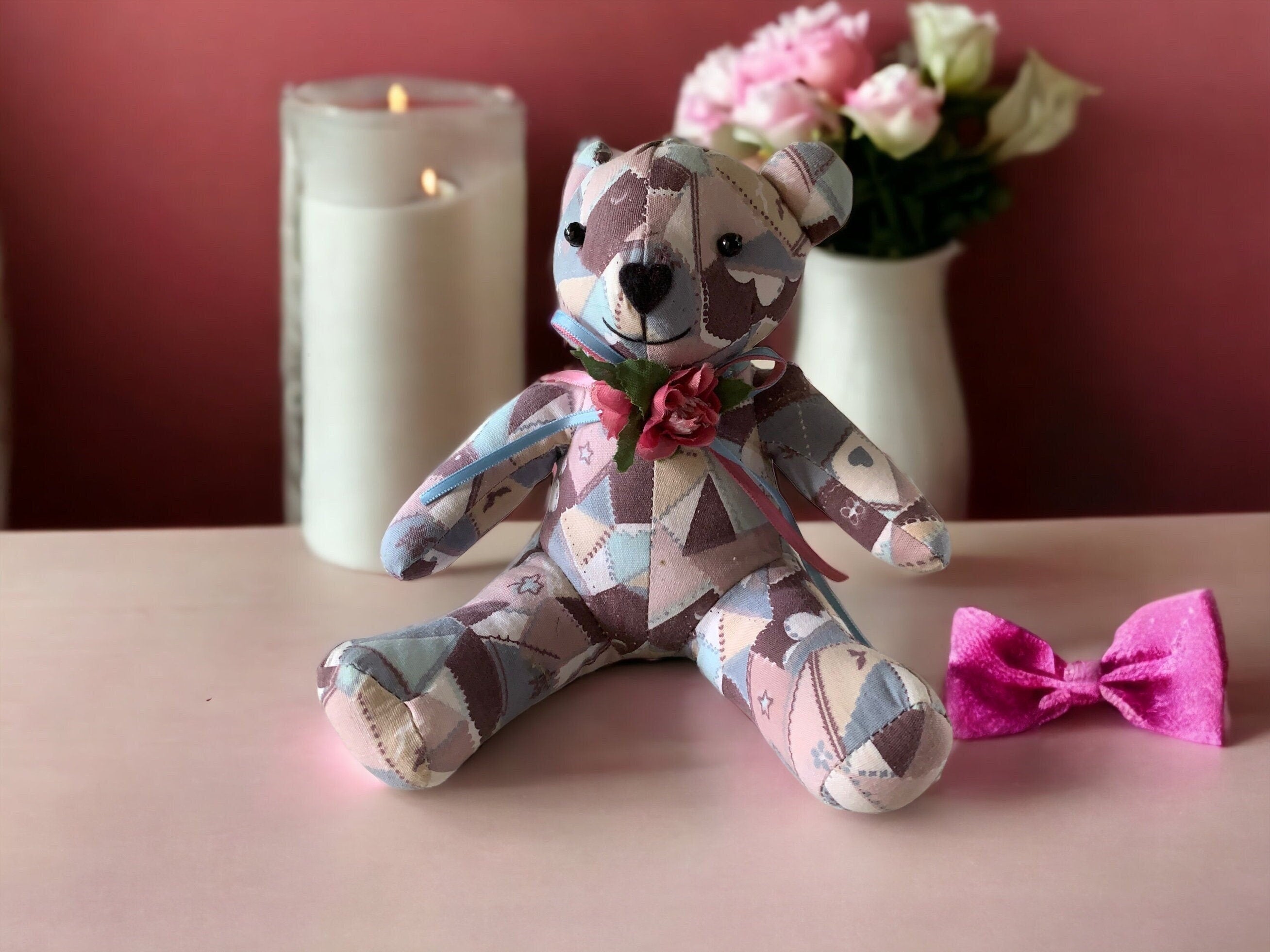 Small Vintage Country Patchwork Teddy