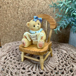Load image into Gallery viewer, Vintage Collectible Teddy Bear by Priscilla Hillman “Good Luck” On Chair
