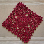 Load image into Gallery viewer, 8” Square Doily- Burgundy Crochet Doily
