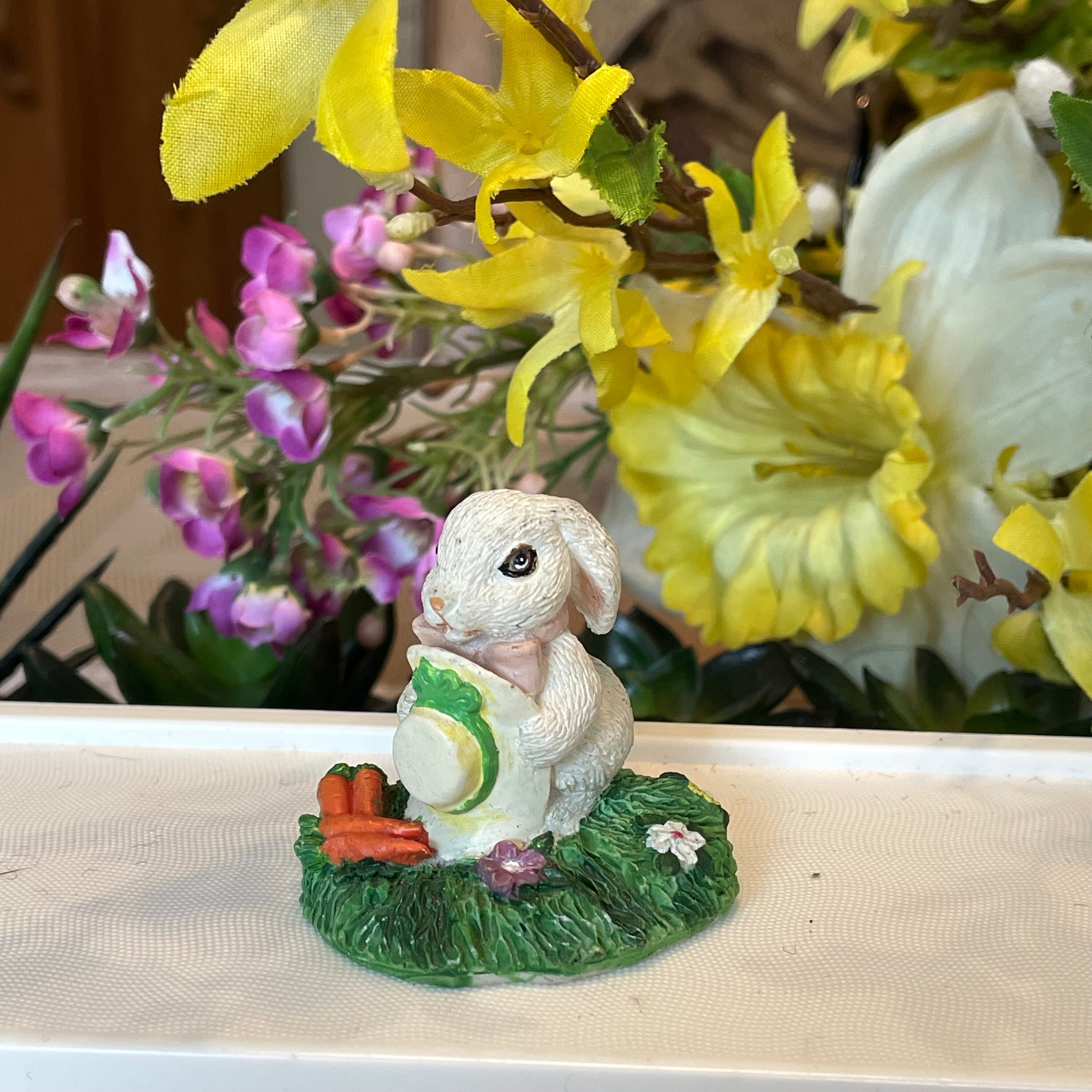 Set of 3 Vintage Resin Easter Bunny Figurines