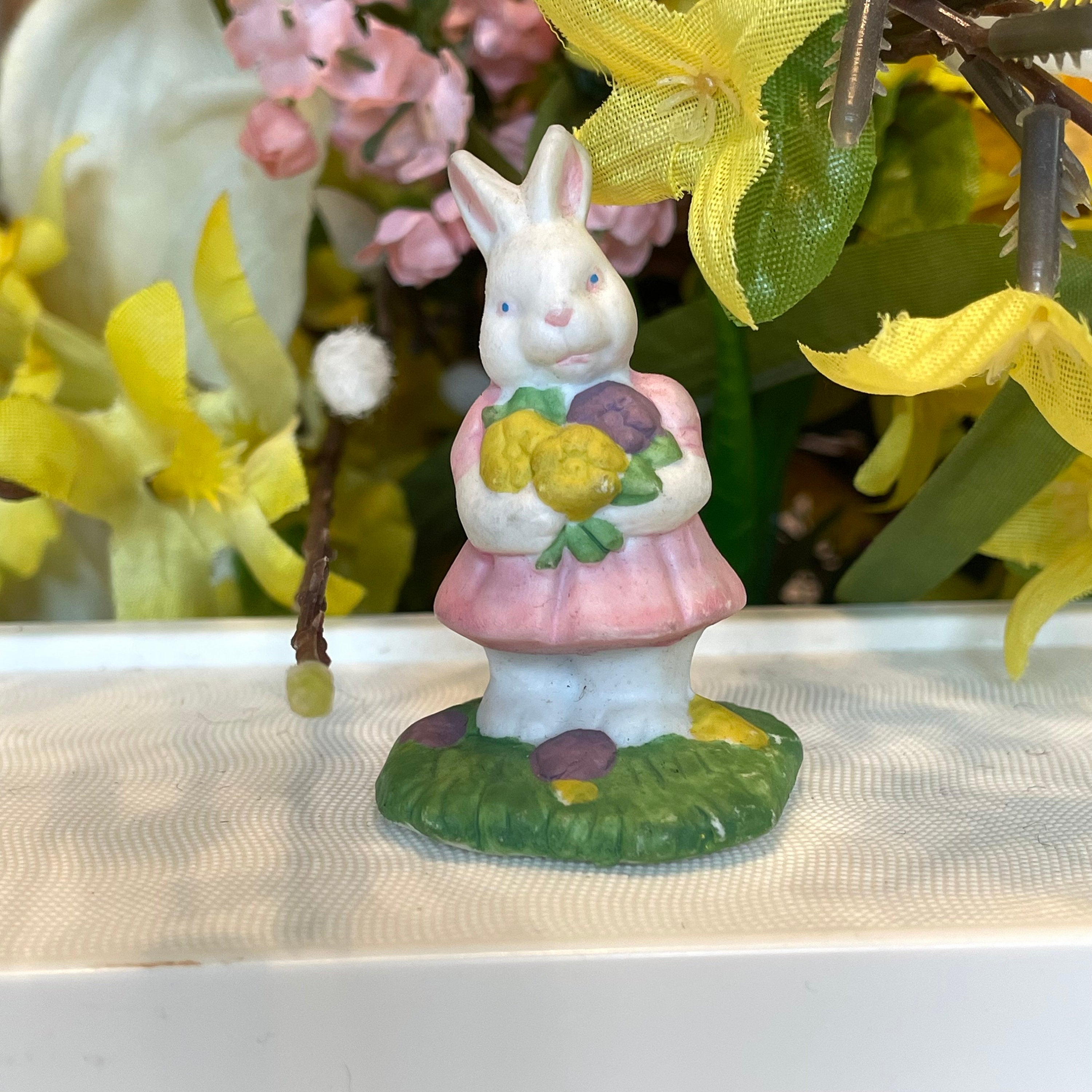 Set of 5 Vintage Porcelain Easter Bunny Figurines