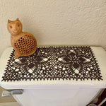 Load image into Gallery viewer, Charcoal Gray Rectangular Doily-14”x7” Oblong Doily
