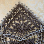 Load image into Gallery viewer, 8” Square Crochet Doily- Charcoal Gray with Light Gray Accents
