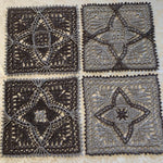 Load image into Gallery viewer, 8” Square Crochet Doily-Charcoal Gray with Light Gray Accents
