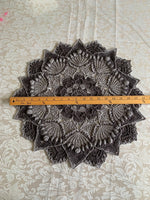 Load image into Gallery viewer, 18” Textured Crochet Doily-Two tone Gray-One-of-a-kind Crochet Doily-Heirloom Doily
