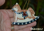 Load image into Gallery viewer, Salt Dough Ornament-Cinnamon Ornament-Rocking Horse Ornament-Americana Ornament

