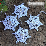 Load image into Gallery viewer, Set of 4 Crochet Snowflake Ornaments
