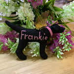 Load image into Gallery viewer, Personalized Black Lab Angel Ornament with a crochet collar-Pet Memorial
