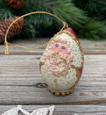 Load image into Gallery viewer, One If A Kind Set Of 6 Hand Painted Folk Art Santa Gourd Ornaments
