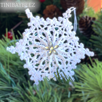 Load image into Gallery viewer, Set of 4 Crochet Snowflake Ornaments
