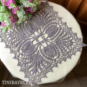 Grey Square Doily-Crocheted Doily-Table Decoration