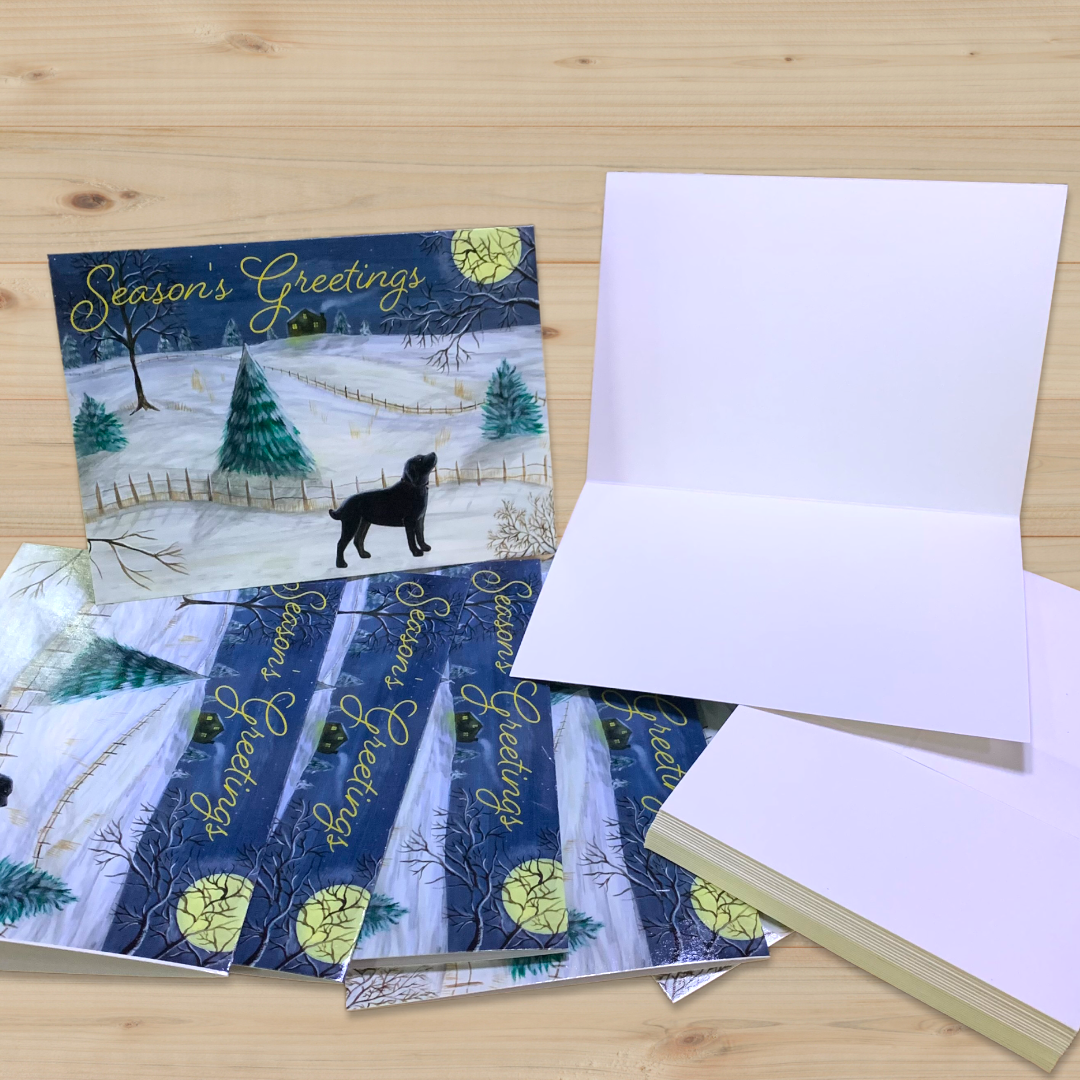 Pack of 10 Labrador Retriever Christmas Cards with Envelopes