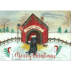 Pack of 10 Black Labrador Retriever Christmas Cards with Envelopes